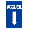 Accueil fléchage vers le bas (15x9cm) - Sticker/autocollant