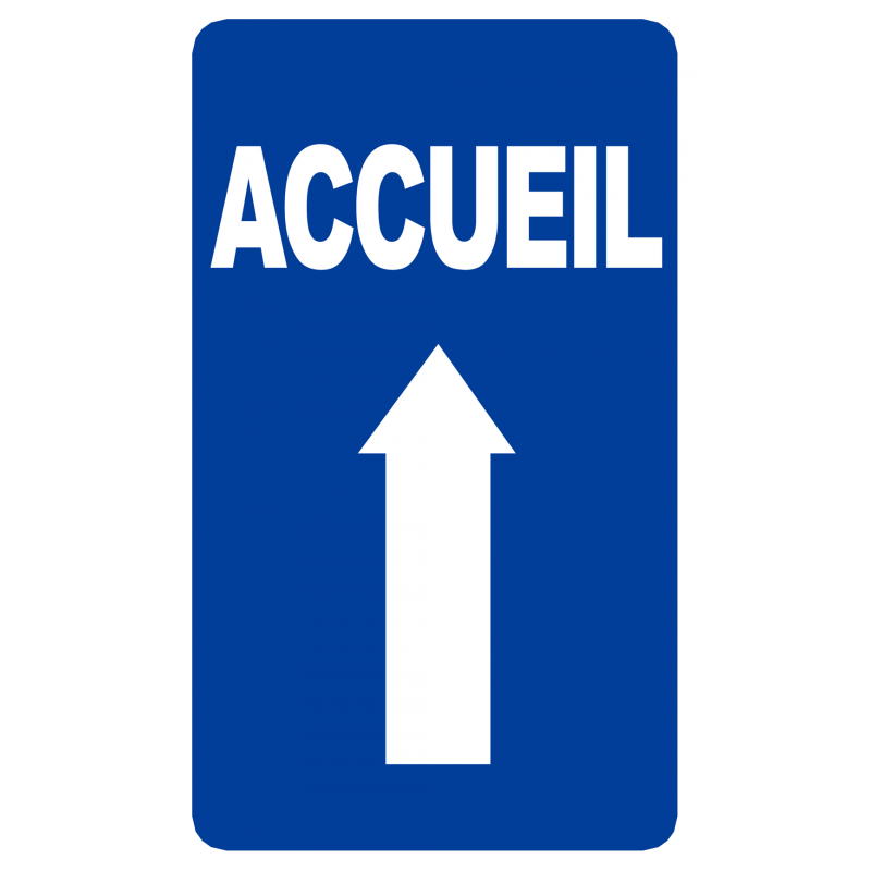 Accueil fléchage vers le haut (20x12cm) - Sticker/autocollant