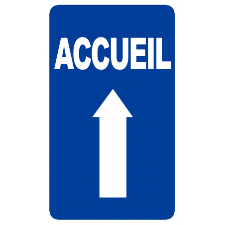 Accueil fléchage vers le haut (20x12cm) - Sticker/autocollant