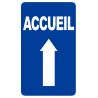 Accueil fléchage vers le haut (20x12cm) - Sticker/autocollant