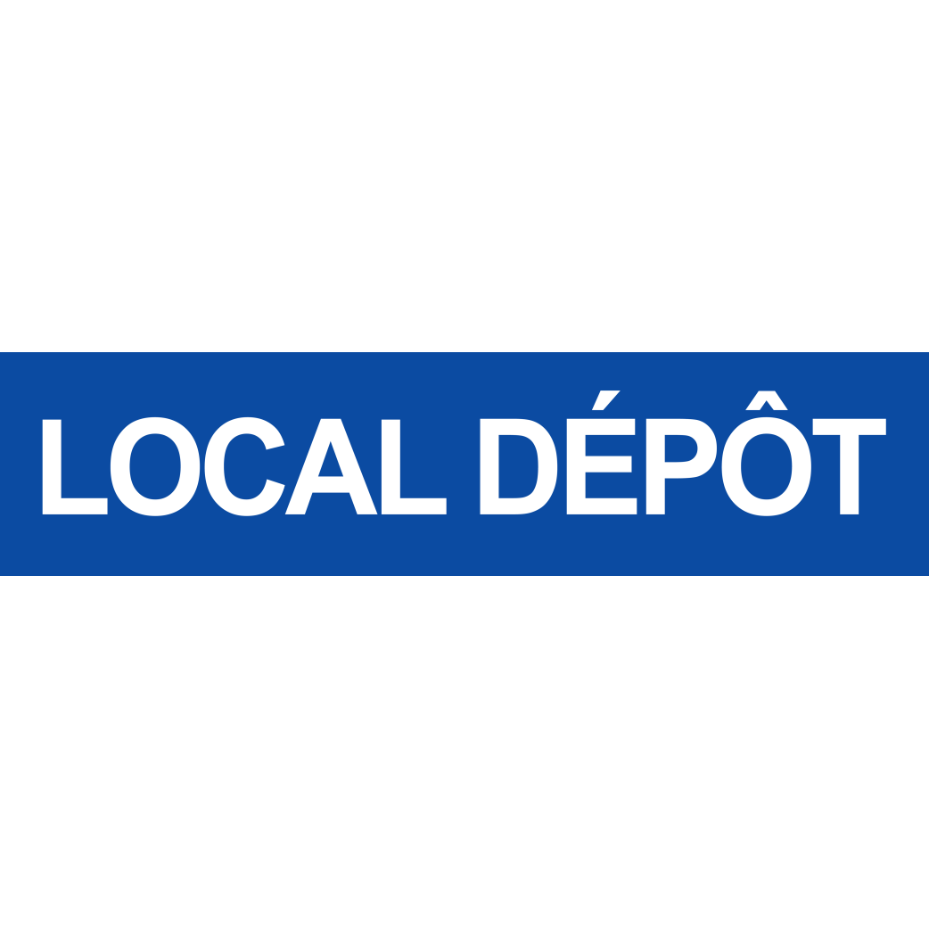 local dépôt bleu (29x7cm) - Sticker/autocollant