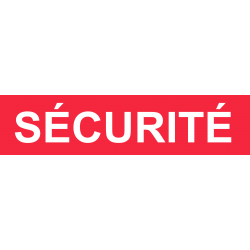 sécurité rouge (15x3.5cm) - Sticker/autocollant