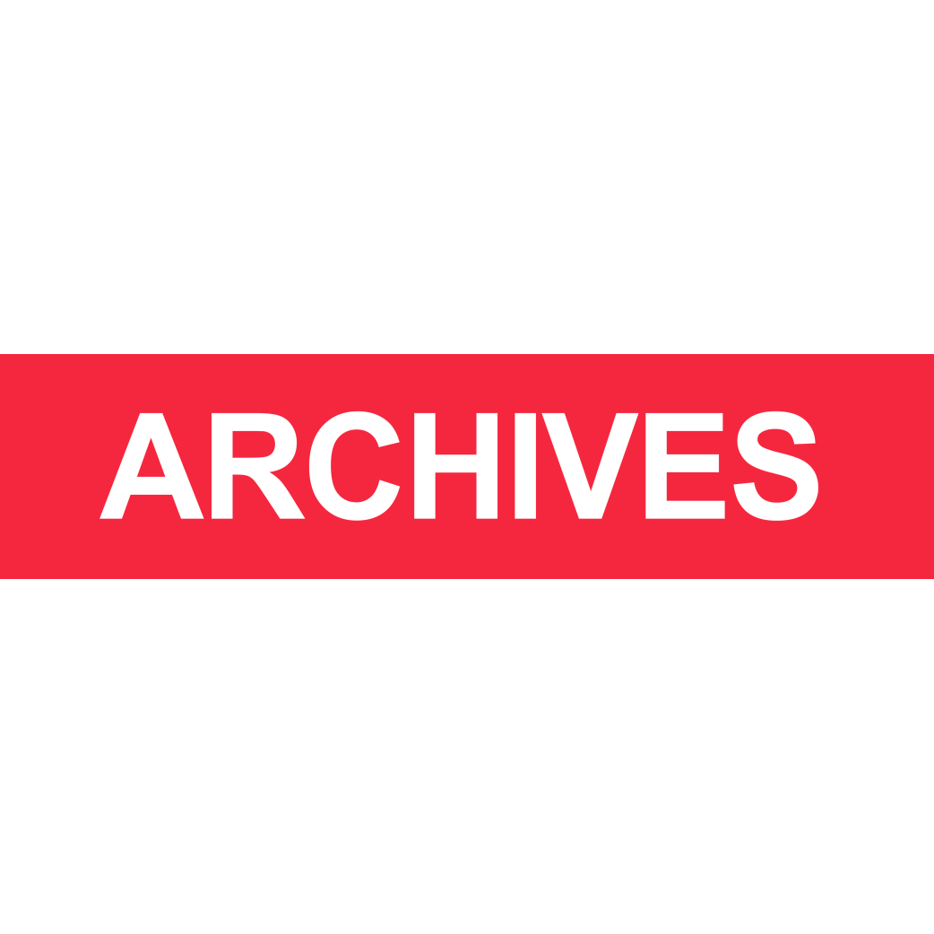 Local ARCHIVES rouge (29x7cm) - Sticker/autocollant