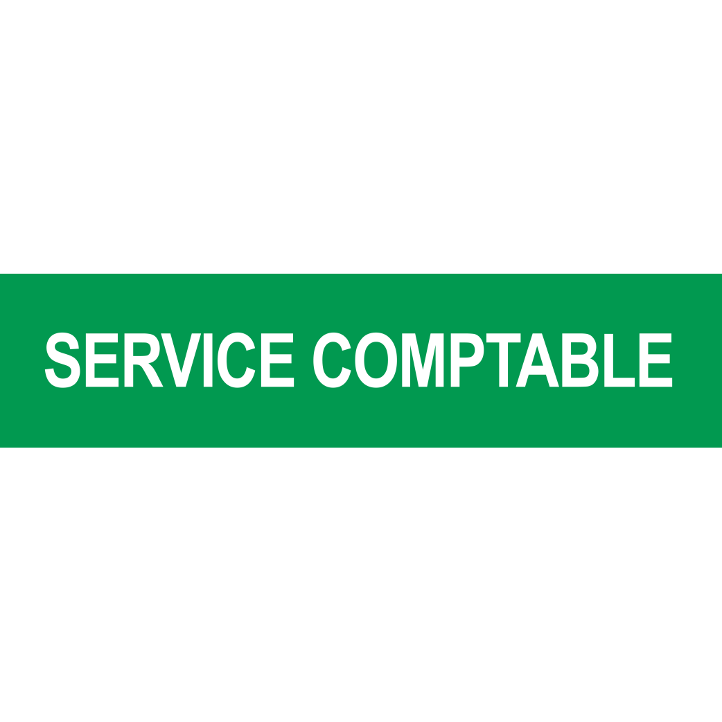 Local SERVICE COMPTABLE vert (29x7cm) - Sticker/autocollant