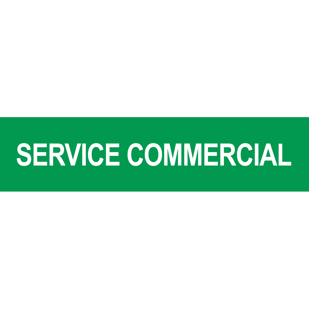 Local SERVICE COMMERCIAL vert (15x3.5cm) - Sticker/autocollant