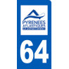 immatriculation motard 64 Pyrénées Atlantiques - Sticker/autocollant