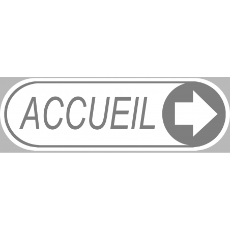 Accueil blanc directionnel droite (19x6cm) - Sticker/autocollant