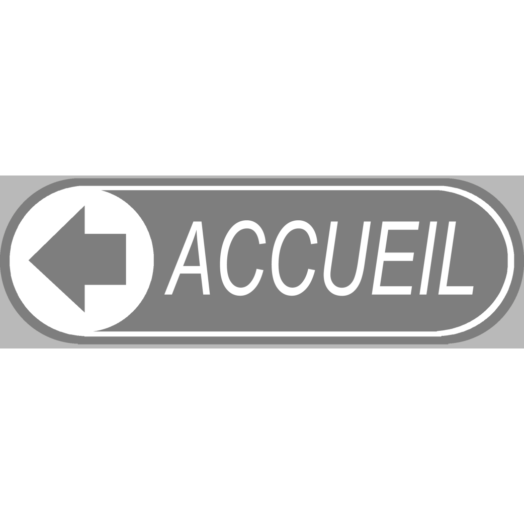 Accueil gris directionnel gauche (19x6cm) - Sticker/autocollant