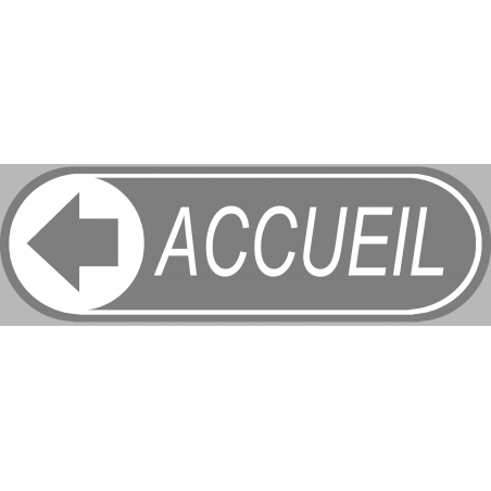 Accueil gris directionnel gauche (19x6cm) - Sticker/autocollant