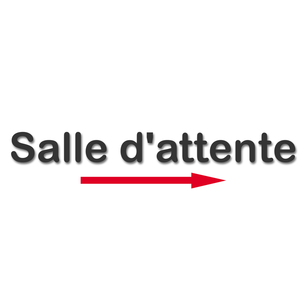 Salle d'attente direction droite D (28x5.5cm) - Sticker/autocollant