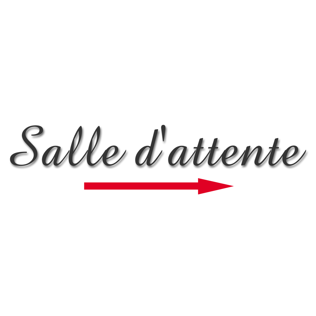 Salle d'attente direction droite A (20x5.5cm) - Sticker/autocollant