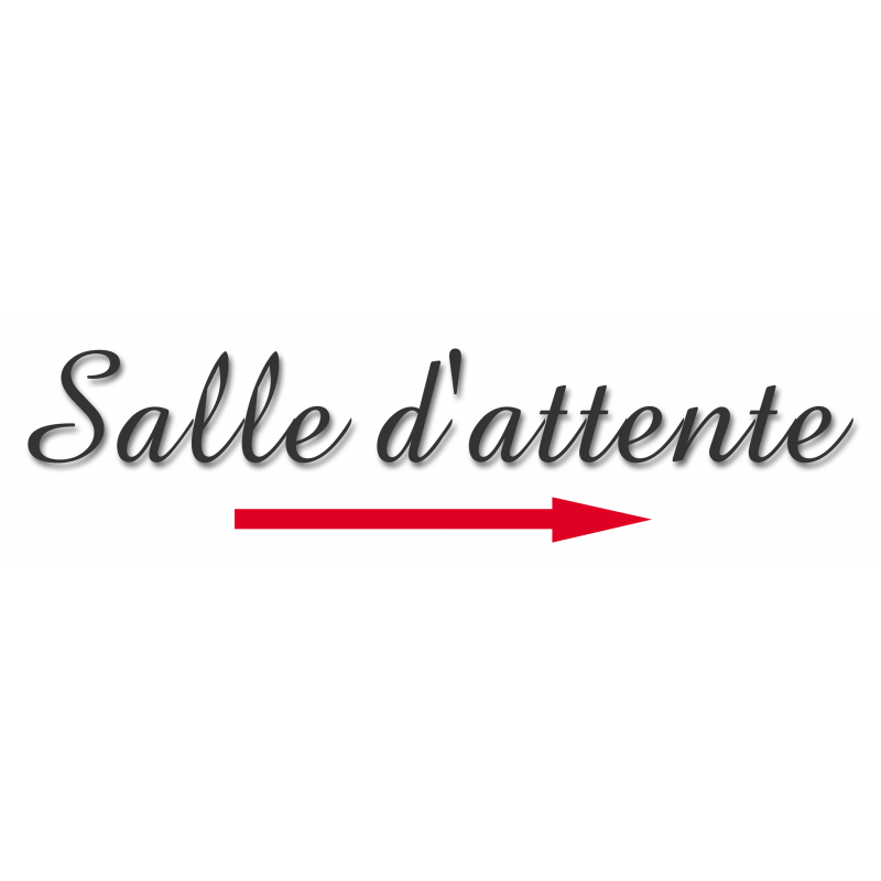 Salle d'attente direction droite A (20x5.5cm) - Sticker/autocollant