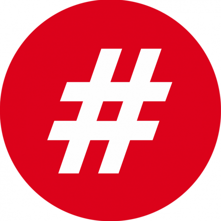 hashtag interdiction (10x10cm) - Sticker/autocollant