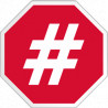 hashtag stop (15x15cm) - Sticker/autocollant