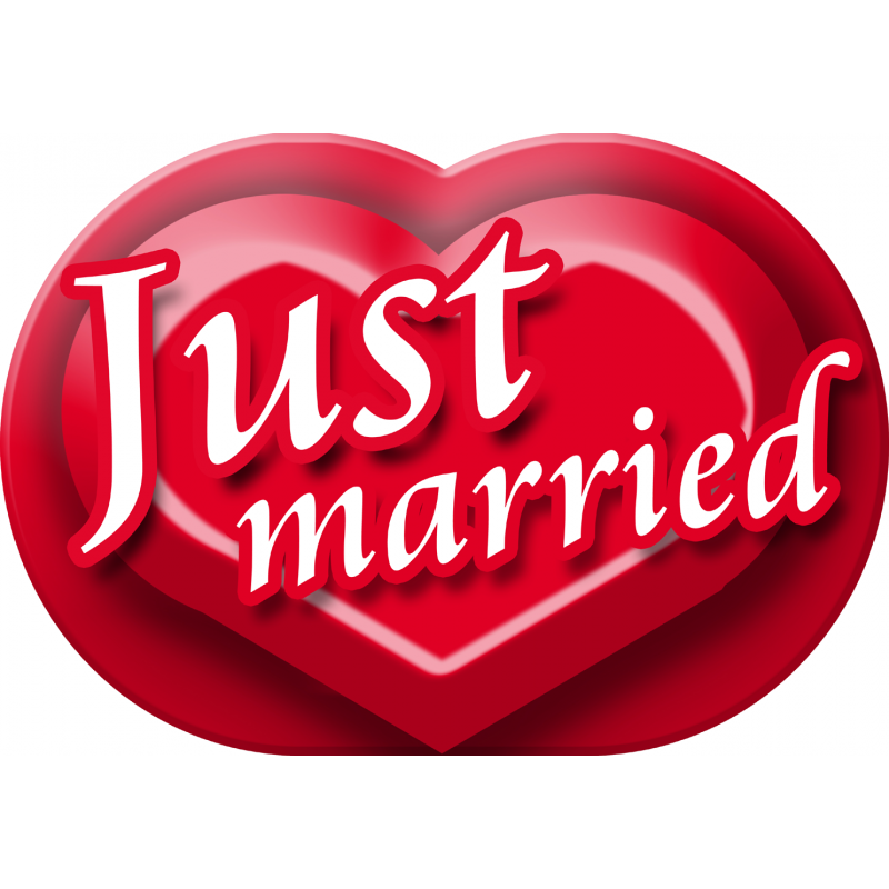 Just married (20x14cm) - Sticker/autocollant