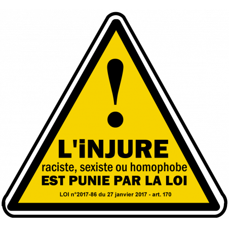 Injure racial sexiste homophobe (5x4.5cm) Sticker/autocollant