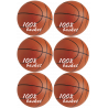 Ballons Basket-Ball (6stickers de 9cm) - Sticker/autocollant