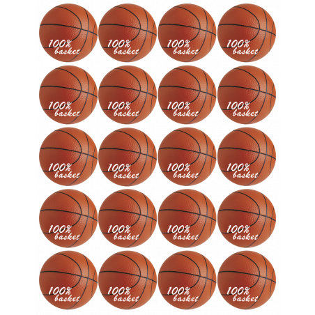 Ballons Basket-Ball (20stickers de 5cm) - Sticker/autocollant