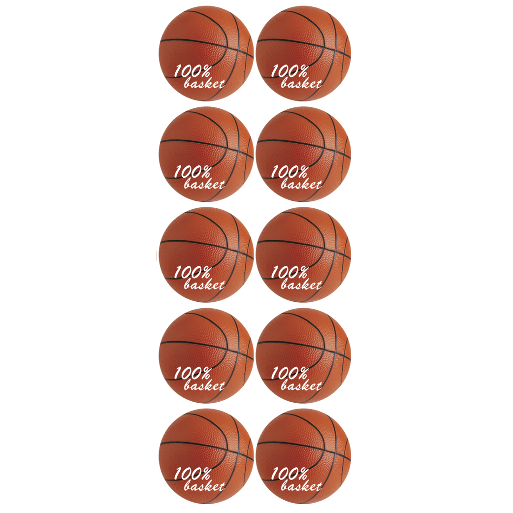 Ballons Basket-Ball (10stickers de 5cm) - Sticker/autocollant