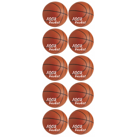 Ballons Basket-Ball (10stickers de 5cm) - Sticker/autocollant