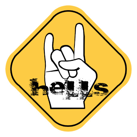 Hells (20x20cm) - Sticker/autocollant