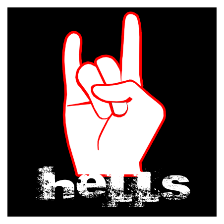 Hells main (5x5cm) - Sticker/autocollant