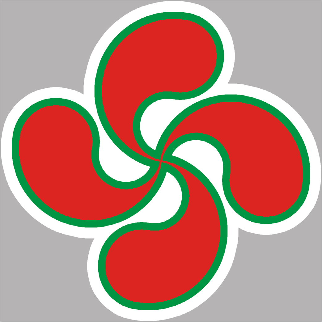 Croix Basque découpée (20cm) - Sticker/autocollant