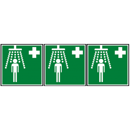 Douche sécurité (3 fois 5x5cm) - Sticker/autocollant