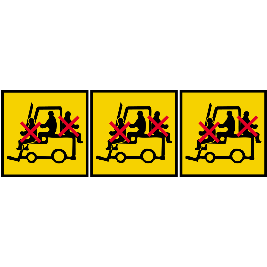 danger de transport en élévateur (3stickers 10x10cm) - Sticker/autocollant