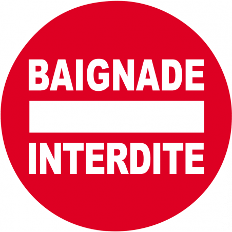 baignade interdite rond (15x15cm) - Sticker/autocollant