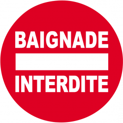 baignade interdite rond (10x10cm) - Sticker/autocollant