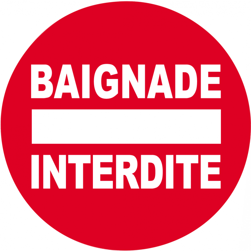 baignade interdite rond (10x10cm) - Sticker/autocollant