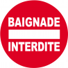 baignade interdite rond (5x5cm) - Sticker/autocollant