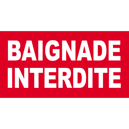 baignade interdite rouge (29x15cm) - Sticker/autocollant