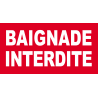 baignade interdite rouge (29x15cm) - Sticker/autocollant