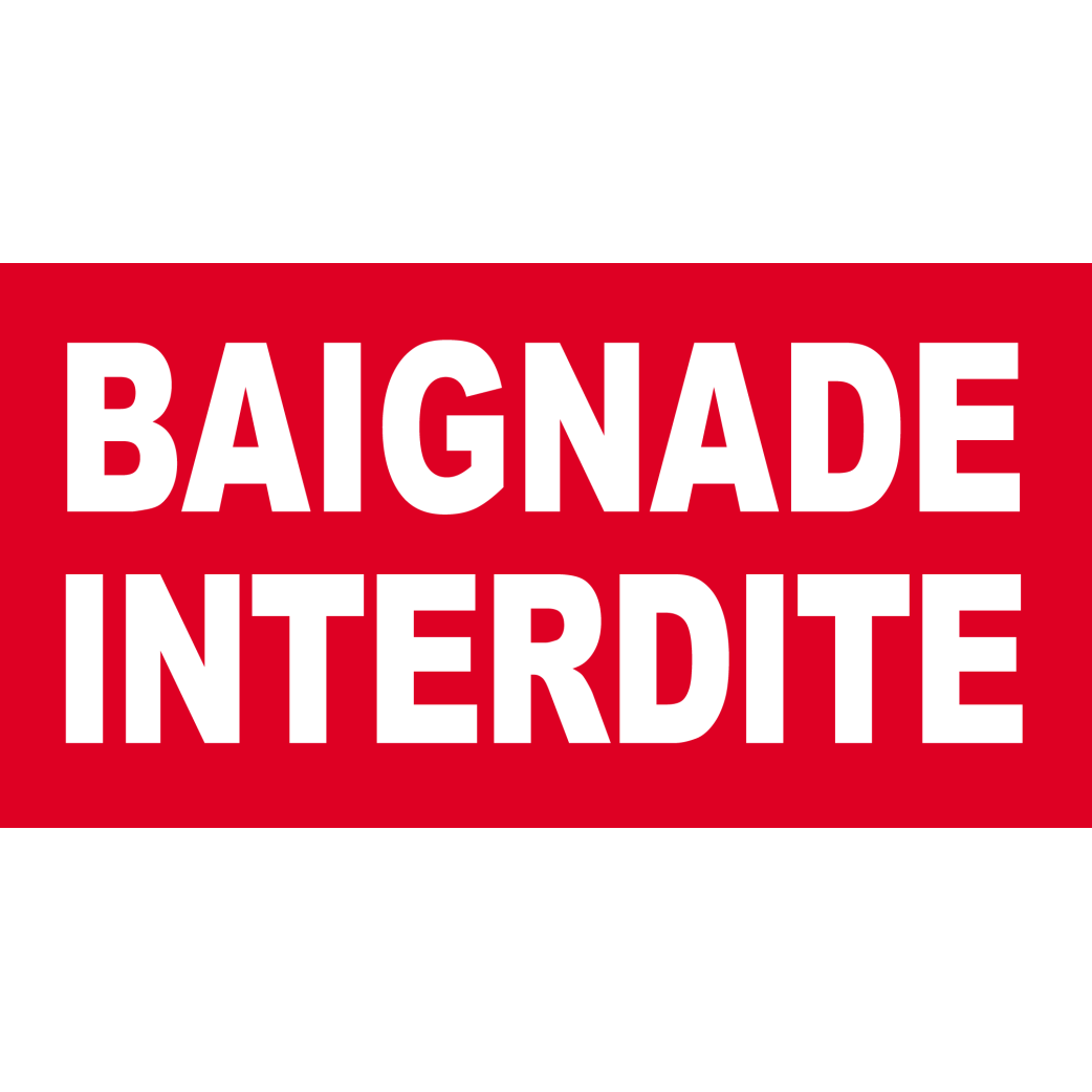 baignade interdite rouge (20x10.3cm) - Sticker/autocollant