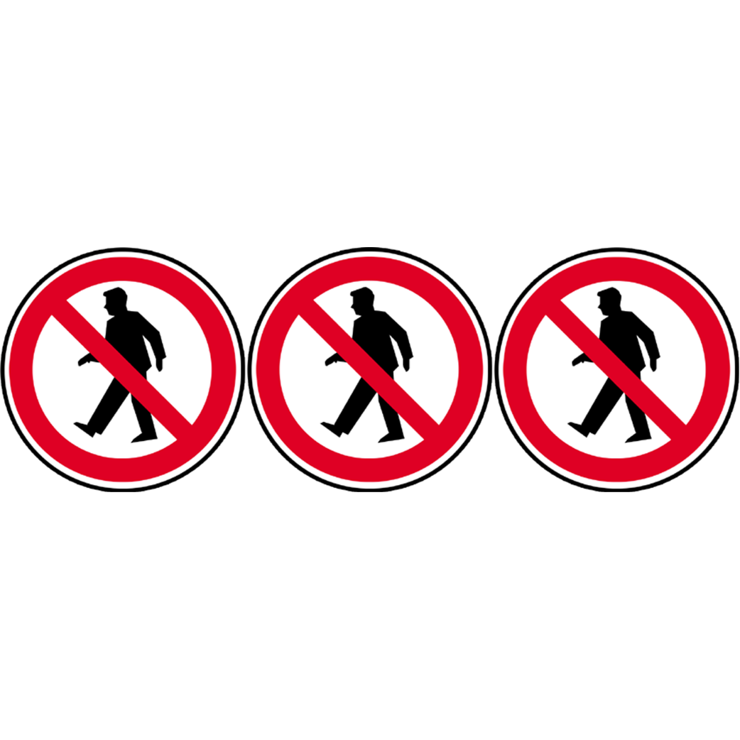 interdit aux piétons (3fois 5cm) - Sticker/autocollant