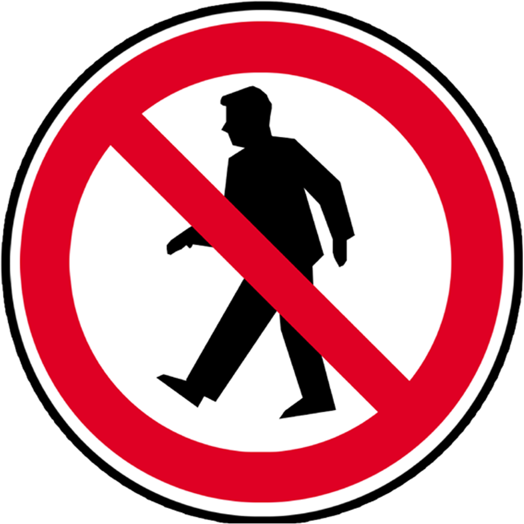 interdit aux piétons (15cm) - Sticker/autocollant