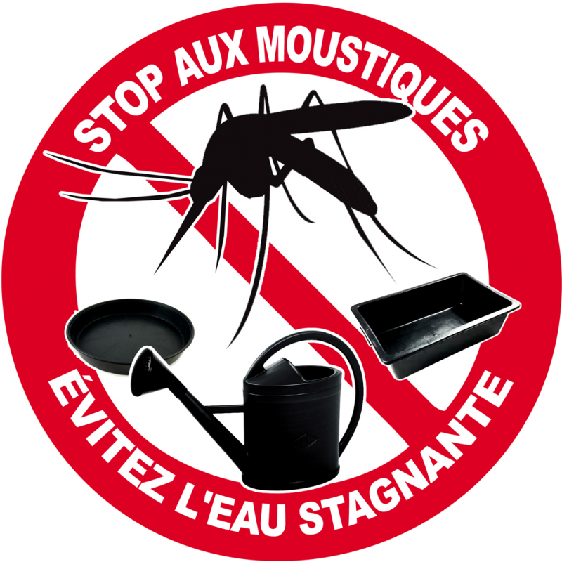 moustiques stop (10x10cm) - Sticker/autocollant