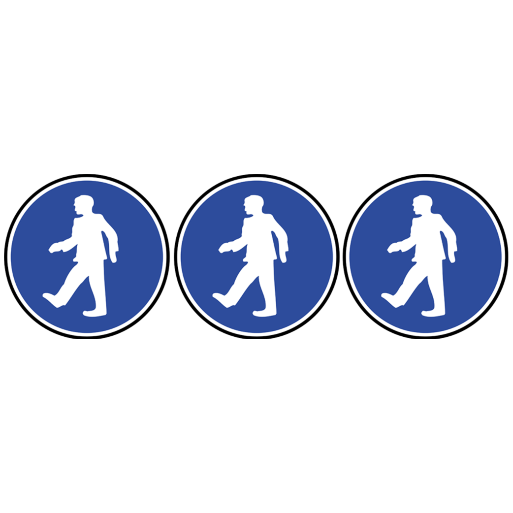 Passage obligatoire piétons (3fois 10cm) - Sticker/autocollant