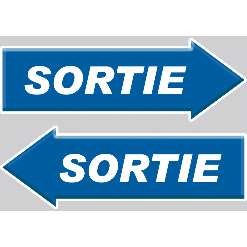 Sortie forme de flèche (2fois 21x10cm) - Sticker / autocollant Sortie forme de flèche (2fois 21x10cm) - Sticker / autocollant