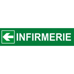 Infirmerie vert flèche gauche (29x7cm) - Sticker / autocollant