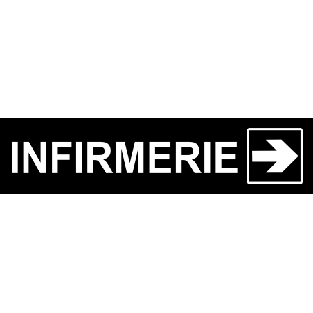 Infirmerie noir flèche droite (29x7cm) - Sticker / autocollant