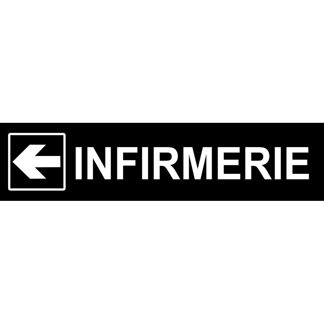 Infirmerie noir flèche gauche (10x2.5cm) - Sticker / autocollant