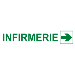 Infirmerie blanc flèche droite (10x2.5cm) - Sticker / autocollant