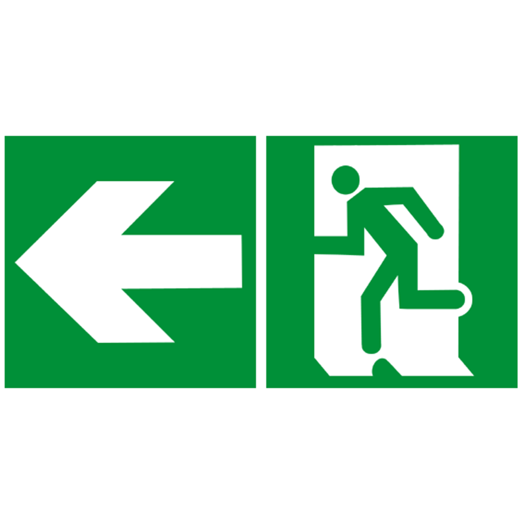 sortie de secours gauche (2fois 20x20cm) - sticker/autocollant