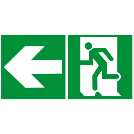 sortie de secours gauche (2fois 20x20cm) - sticker/autocollant