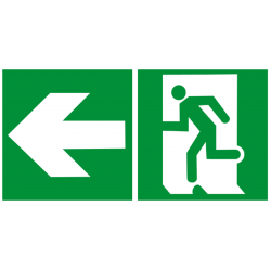 sortie de secours gauche (2fois 5x5cm) - sticker/autocollant