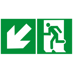 sortie de secours gauche bas (2fois 10x10cm) - sticker/autocollant
