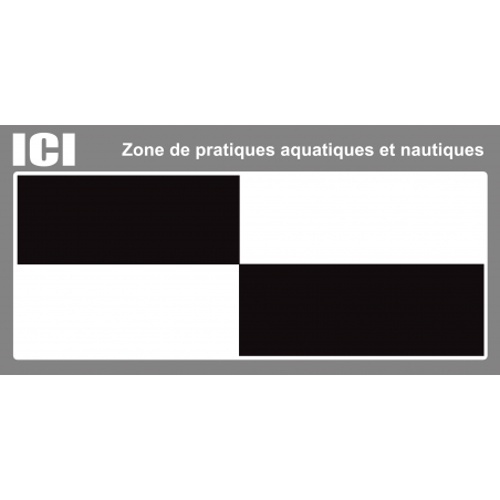 Zone de pratiques aquatiques et nautiques (15X7.5cm) - Sticker/autocollant